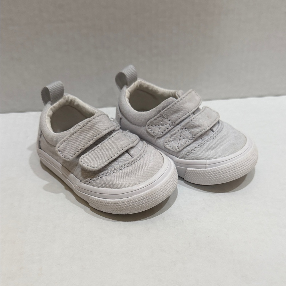 Toms Kids Light Gray Velcro Sneakers